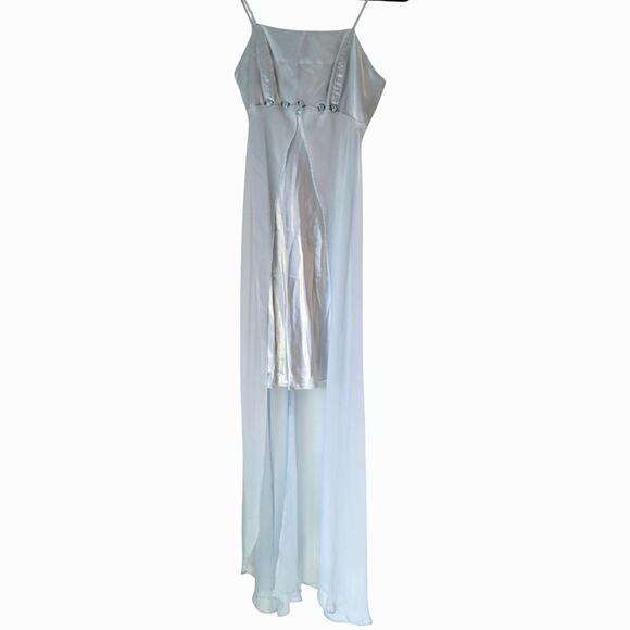 Vintage Y2K Baby Blue Overlay Slip Dress Small Ethereal Princess Elegant Softie - Picture 1 of 8